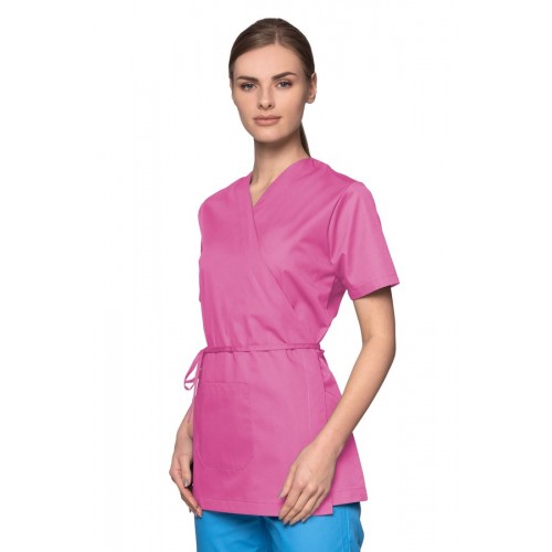 Bluza medyczna damska,  tunika medyczna damska różowa  wiązana