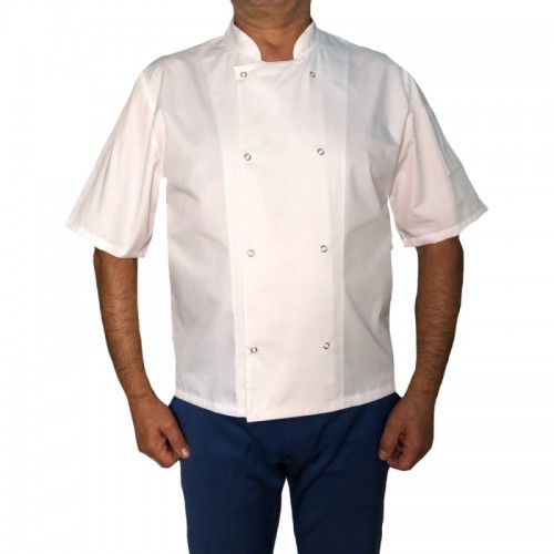 Bluza kucharska biała / rękaw krotki / na napy ADWg11rk