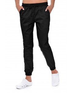 Spodnie medyczne damskie JOGGERY czarne  elastyczne stretch 2