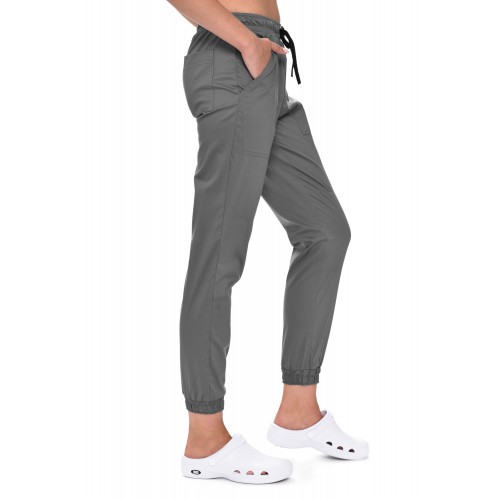 Spodnie medyczne damskie JOGGERY szare  elastyczne  stretch