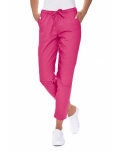 Spodnie medyczne damskie cygaretki  różowe amarantowe  50% bawełna i 50% poliester
