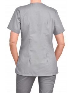 Bluza chirurgiczna damska szara bluza medyczna damska dopasowana  stretch 2