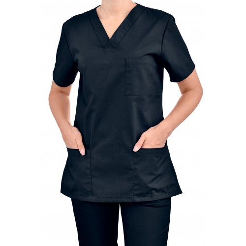 Bluza chirurgiczna damska granatowa bluza medyczna damska dopasowana stretch
