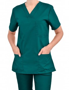 Bluza chirurgiczna  damska morska elastyczna  bluza medyczna damska dopasowana stretch
