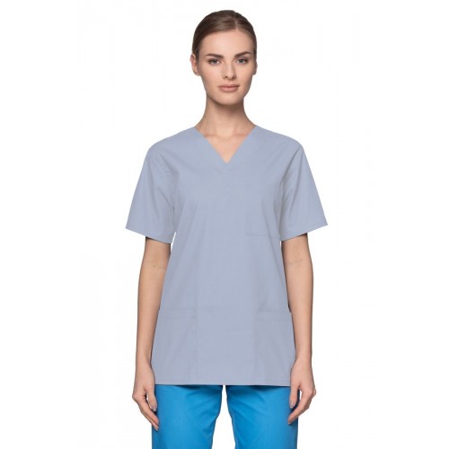 Bluza chirurgiczna damska bawełniana  jasna niebieska scrubs  100% bawełna
