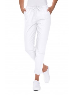 Spodnie medyczne damskie białe cygaretki