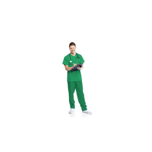 Bluza chirurgiczna męska  bawełniana zielona scrubs