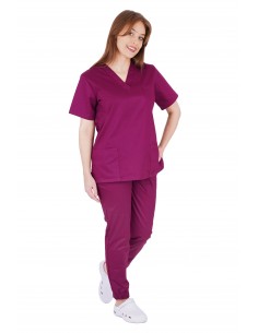 Spodnie medyczne damskie JOGGERY jasna śliwka elastyczne stretch 2