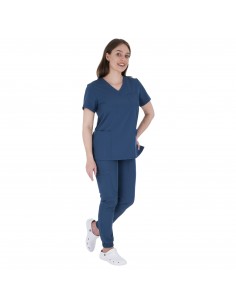 Bluza medyczna damska elastyczna morska 2
