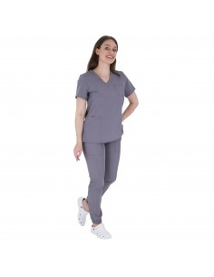 Bluza medyczna damska elastyczna szara 2