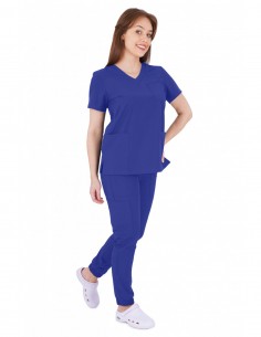 Bluza medyczna damska elastyczna chabrowa wiskoza elastan poliester 2
