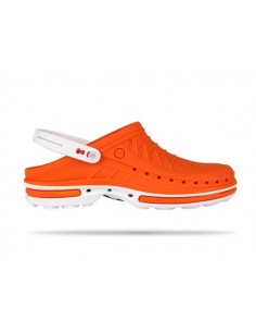 obuwie operacyjne WOCK Clog 05 White Orange + pasek