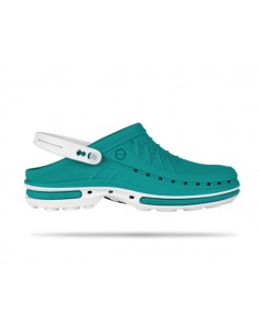 obuwie operacyjne WOCK Clog 06 White Green + pasek