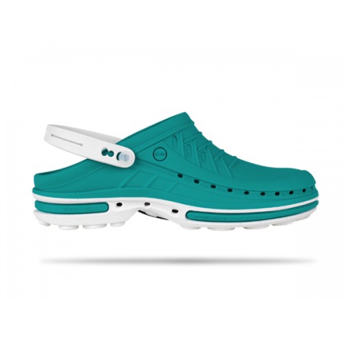 obuwie operacyjne WOCK Clog 06 White Green + pasek