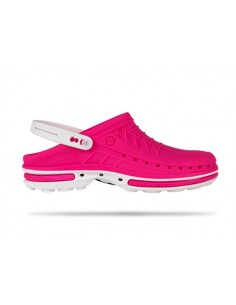 obuwie operacyjne WOCK Clog  09 White Fuchsia + pasek