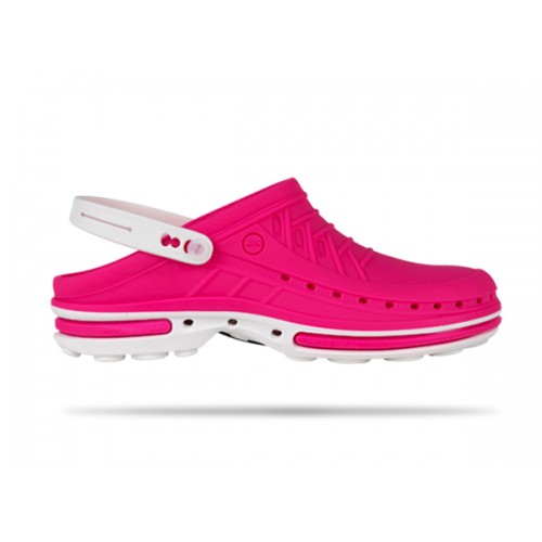 obuwie operacyjne WOCK Clog  09 White Fuchsia + pasek