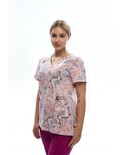 Bluza medyczna damska  dzianina różowa 2