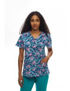 Bluza medyczna damska  w liście  rozmiar XS