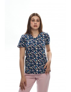 Bluza medyczna damska  dzianina w motyle S 2
