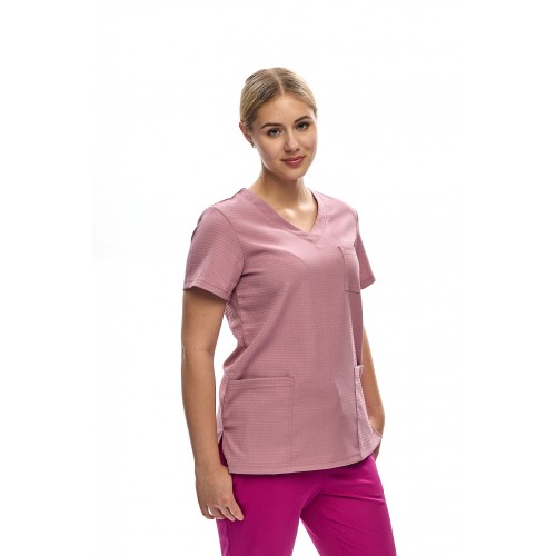 Bluza chirurgiczna damska kolor jasny  różowy wiskoza
