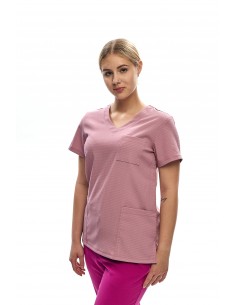 Bluza chirurgiczna damska kolor jasny  różowy wiskoza 2