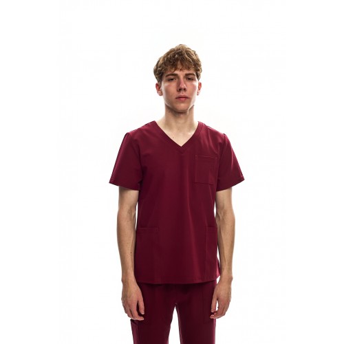 Bluza chirurgiczna  męska bordowa wiskoza