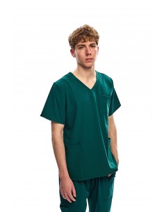 Bluza chirurgiczna  męska zielona butelkowa wiskoza