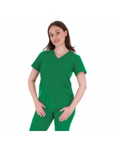 Bluza medyczna damska zielona wiskoza elastan poliester