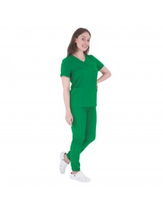 Bluza medyczna damska zielona wiskoza elastan poliester 2