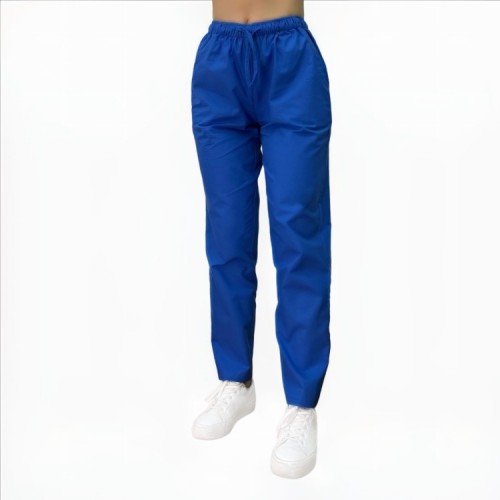 Spodnie chirurgiczne damskie bawełniane chabrowe