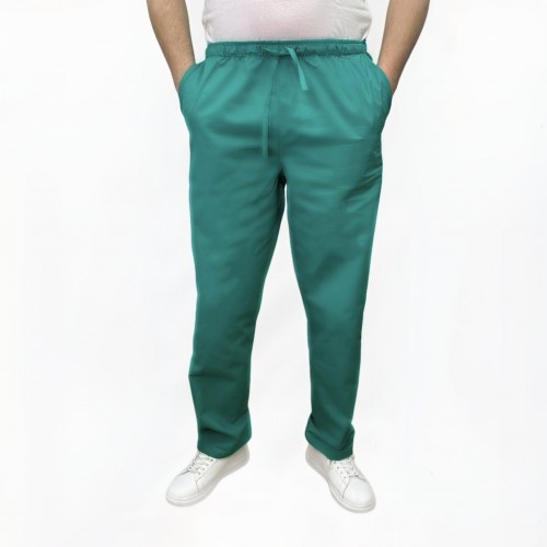 Spodnie chirurgiczne bawełniane męskie zielone operacyjne  100% bawełna
