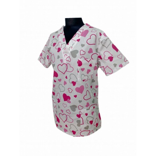 Bluza chirurgiczna w serduszka