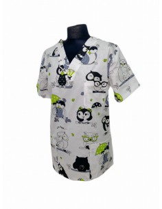 Bluza chirurgiczna w sowy