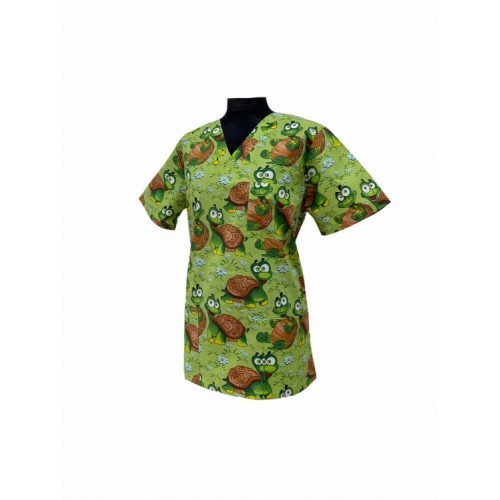 Bluza chirurgiczna bawełna zielone żółwie
