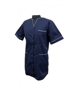 Bluza medyczna damska granatowa z lamówką białą