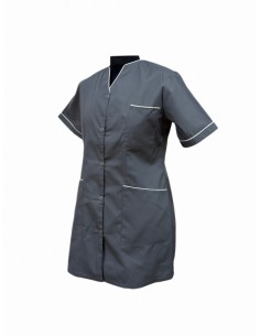 Bluza medyczna damska szara z lamówką białą