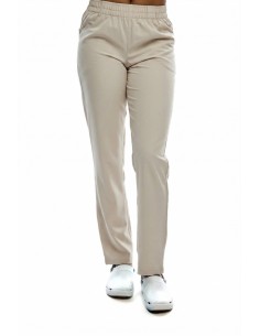 Spodnie medyczne damskie proste nogawki beżowe