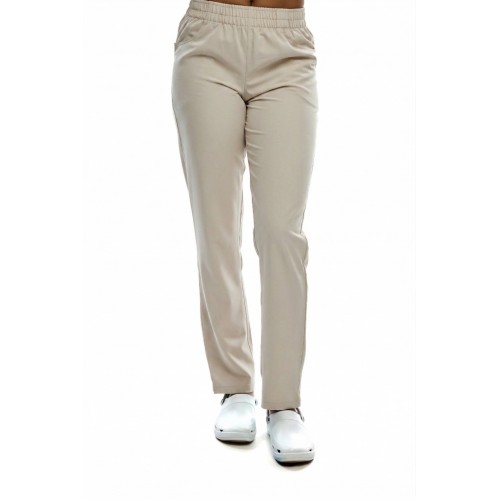 Spodnie medyczne damskie proste nogawki beżowe
