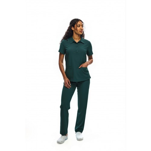 Mundurek medyczny damski elastyczny butelkowy zielony   wiskoza