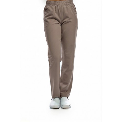 Spodnie medyczne damskie proste nogawki cappucino