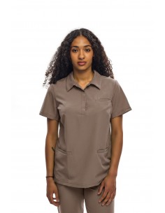 Spodnie medyczne damskie proste nogawki cappucino 2