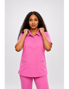 copy of Bluza medyczna damska z kołnierzykiem pink