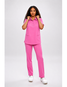copy of Bluza medyczna damska z kołnierzykiem pink 2