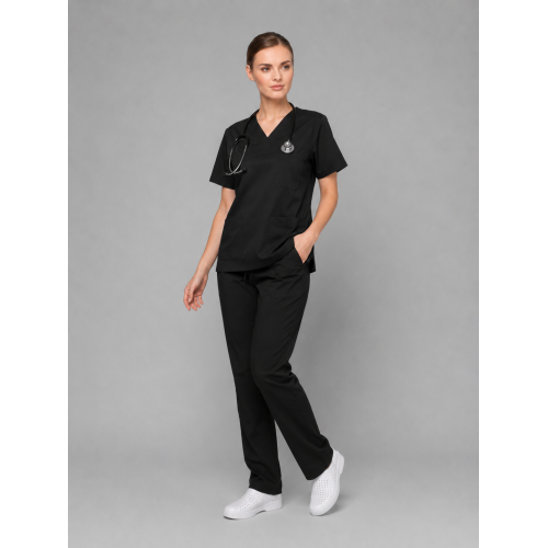 Bluza chirurgiczna damska bawełna czarna