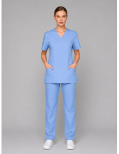 Bluza chirurgiczna damska bawełna niebieska 2