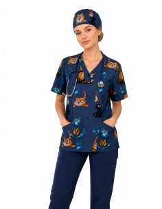 Bluza medyczna bawełna koty