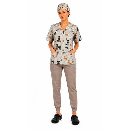 Bluza medyczna bawełna psy