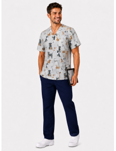Bluza chirurgiczna męska bawełna psy
