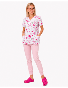 Bluza medyczna bawełna serca