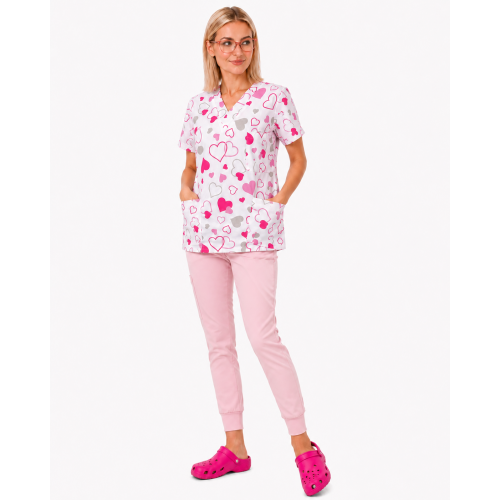 Bluza medyczna bawełna serca